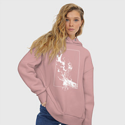 Толстовка оверсайз женская Черный Аста Чёрный клевер, цвет: пыльно-розовый — фото 2