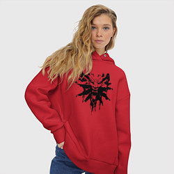 Толстовка оверсайз женская The Witcher подтеки лого, цвет: красный — фото 2