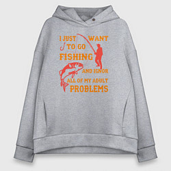 Женское худи оверсайз I Want To Fishing