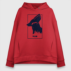 Толстовка оверсайз женская Love Death And Robots Доброй охоты, цвет: красный