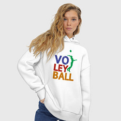 Толстовка оверсайз женская Game Volleyball, цвет: белый — фото 2