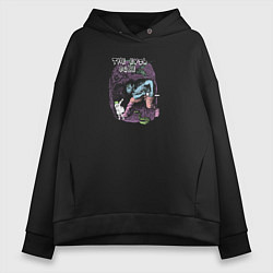 Толстовка оверсайз женская The evil ogre, цвет: черный