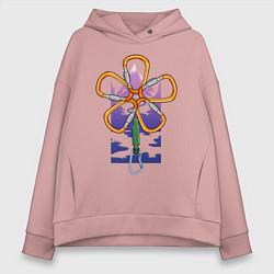 Толстовка оверсайз женская Flower carabiners, цвет: пыльно-розовый