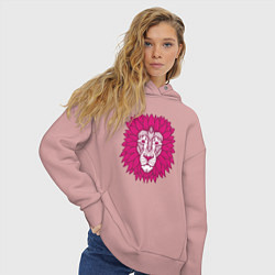 Толстовка оверсайз женская Pink Lion, цвет: пыльно-розовый — фото 2