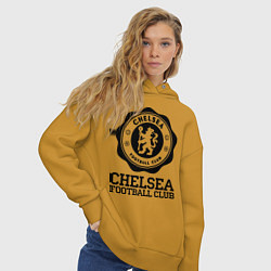 Толстовка оверсайз женская Chelsea FC: Emblem, цвет: горчичный — фото 2