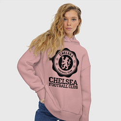 Толстовка оверсайз женская Chelsea FC: Emblem, цвет: пыльно-розовый — фото 2