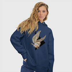 Толстовка оверсайз женская Орёл в шоке, цвет: тёмно-синий — фото 2
