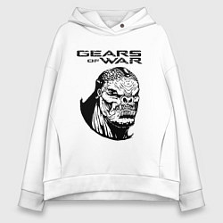 Толстовка оверсайз женская ШЕСТЕРЕНКА GEARS OF WAR Z, цвет: белый