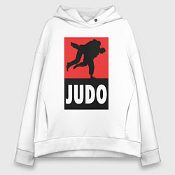 Толстовка оверсайз женская Judo, цвет: белый