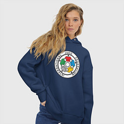 Толстовка оверсайз женская Judo Federation, цвет: тёмно-синий — фото 2