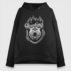 Толстовка оверсайз женская Hunting, цвет: черный