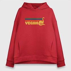 Толстовка оверсайз женская Dino Vegan, цвет: красный