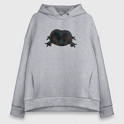 Толстовка оверсайз женская Настроение дождевой лягушки, цвет: меланж
