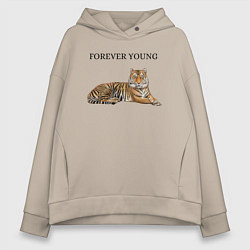 Толстовка оверсайз женская Forever young, цвет: миндальный