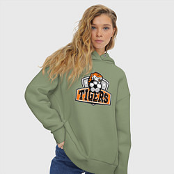 Толстовка оверсайз женская Football Tigers, цвет: авокадо — фото 2