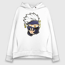 Толстовка оверсайз женская Сатору Годжо Магическая битва, цвет: белый