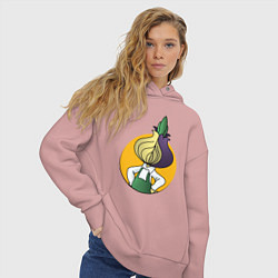 Толстовка оверсайз женская Чиполлино Tor, цвет: пыльно-розовый — фото 2