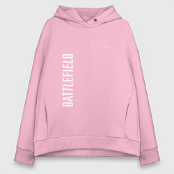 Толстовка оверсайз женская BATTLEFIELD 2042 БЕЛЫЙ ЛОГОТИП, цвет: светло-розовый
