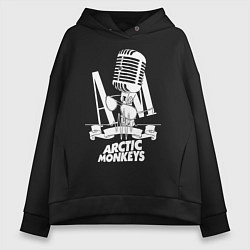 Толстовка оверсайз женская Arctic Monkeys, рок, цвет: черный