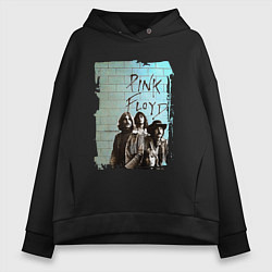 Толстовка оверсайз женская PINK FLOYD, постер, цвет: черный