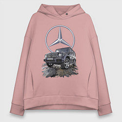 Толстовка оверсайз женская Гелик - лучше всех!, цвет: пыльно-розовый