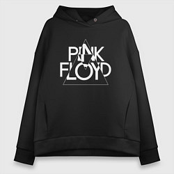 Толстовка оверсайз женская PINK FLOYD LOGO ПИНК ФЛОЙД ЛОГОТИП, цвет: черный