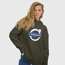 Толстовка оверсайз женская Volvo, логотип, цвет: хаки — фото 2