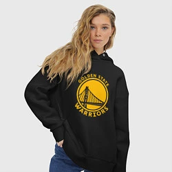 Толстовка оверсайз женская Golden state Warriors NBA, цвет: черный — фото 2