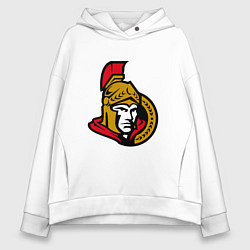 Толстовка оверсайз женская Оттава Сенаторз логотип, цвет: белый