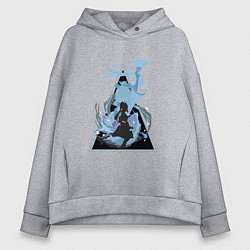 Толстовка оверсайз женская Genshin Impact AyakaАяка, цвет: меланж