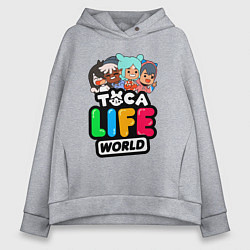 Толстовка оверсайз женская TOCA LIFE WORLD ТОКА ЛАЙФ ВОРЛД ПЕРСОНАЖИ, цвет: меланж