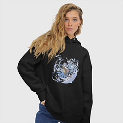 Толстовка оверсайз женская Гань Юй на готове, цвет: черный — фото 2