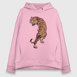 Толстовка оверсайз женская Год тигра Во всей красе, цвет: светло-розовый