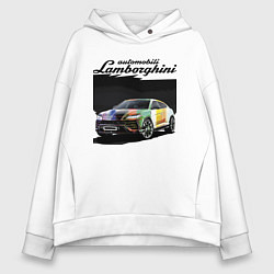 Толстовка оверсайз женская Lamborghini Urus - это очень круто!, цвет: белый