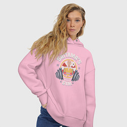 Толстовка оверсайз женская Ванпанчмен 01, цвет: светло-розовый — фото 2