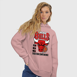 Толстовка оверсайз женская Chicago Bulls NBA, цвет: пыльно-розовый — фото 2