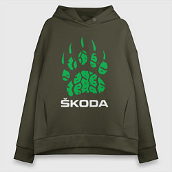 Толстовка оверсайз женская SKODA ШКОДА ХИЩНИК, цвет: хаки
