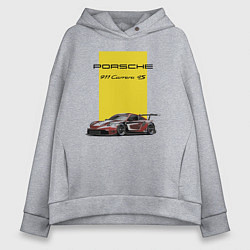 Толстовка оверсайз женская Porsche Carrera 4S Motorsport, цвет: меланж