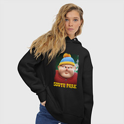 Толстовка оверсайз женская Eric Cartman 3D South Park, цвет: черный — фото 2