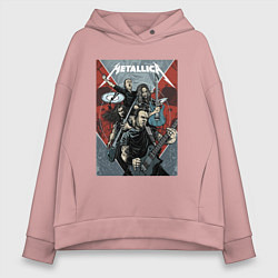 Толстовка оверсайз женская Metallica - cool dudes!, цвет: пыльно-розовый