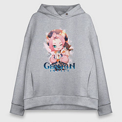 Толстовка оверсайз женская Диона Diona Genshin Impact, цвет: меланж