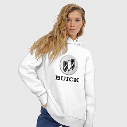 Толстовка оверсайз женская Gray gradient Logo Buick, цвет: белый — фото 2