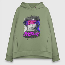 Толстовка оверсайз женская Everywere My Enemy, цвет: авокадо