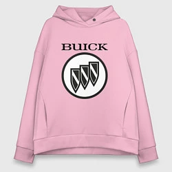 Толстовка оверсайз женская Buick Black and White Logo, цвет: светло-розовый