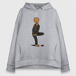 Толстовка оверсайз женская КРИК БОЛИ!, цвет: меланж