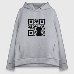 Женское худи оверсайз CAT QR CODE