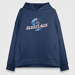 Толстовка оверсайз женская Jersey shore Blue claws - baseball team, цвет: тёмно-синий