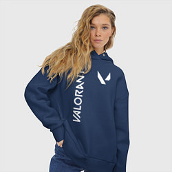Толстовка оверсайз женская Valorant - Logo, цвет: тёмно-синий — фото 2