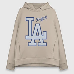Толстовка оверсайз женская Los Angeles Dodgers - baseball team, цвет: миндальный