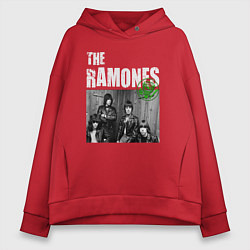 Толстовка оверсайз женская The Ramones Рамоунз, цвет: красный